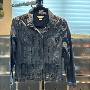 Christopher and banks light blue denim button up jacket. Size Small